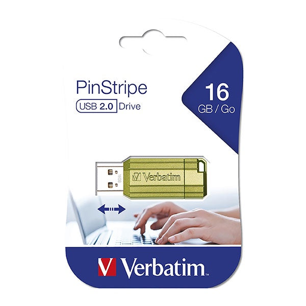 Verbatim Pinstripe USB Drive 16GB Green