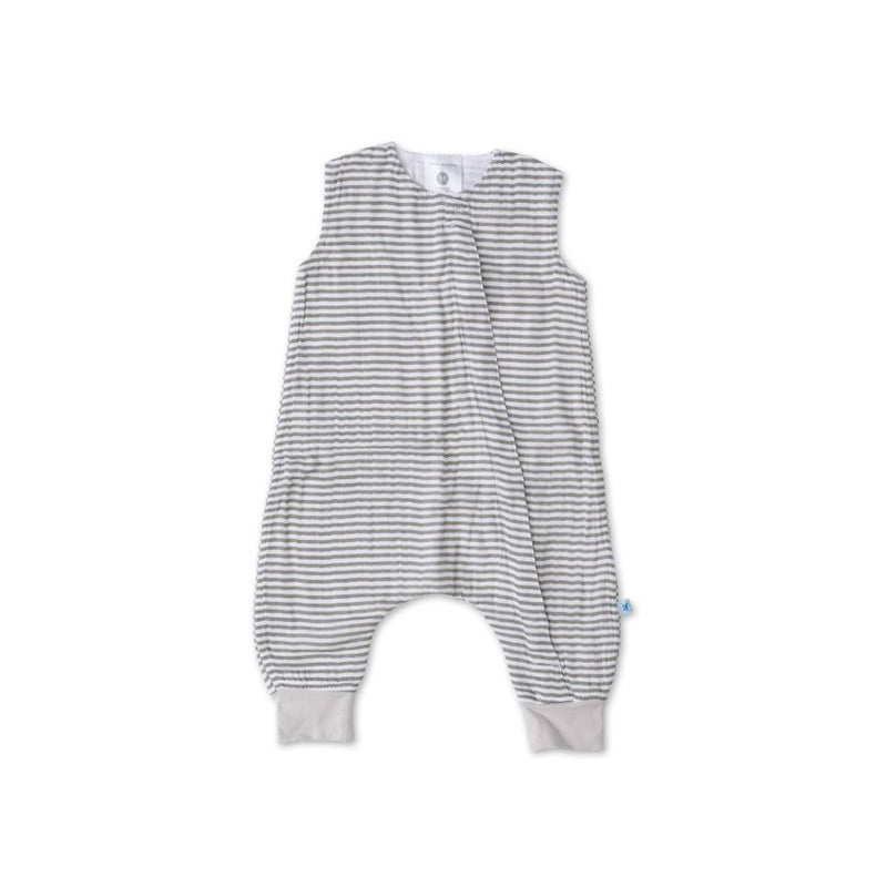 Little Unicorn - Cotton Muslin Sleep Romper - Grey Stripe