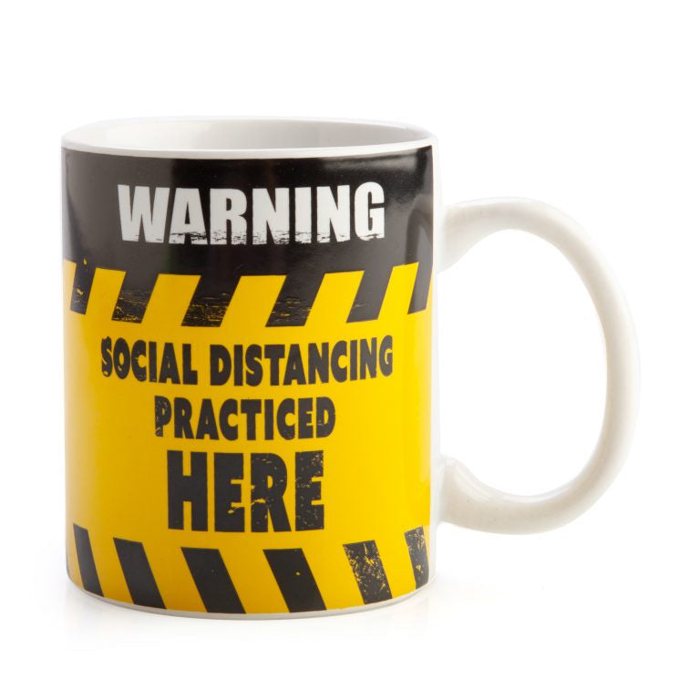 Social Distancing Warning Sign Mug